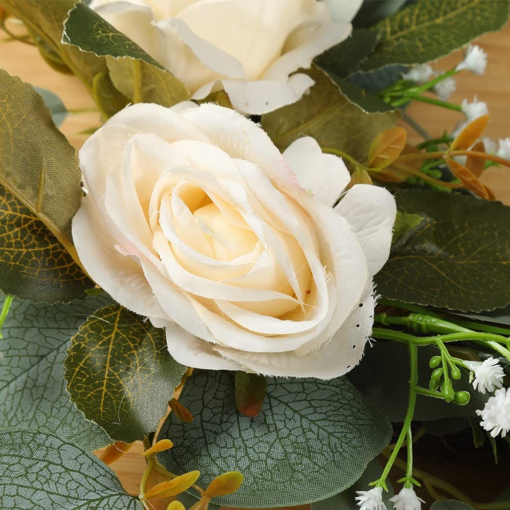 2pcs Small Size Artificial Wedding Arch Flowers for Sign, Floral Swag Dusty D…