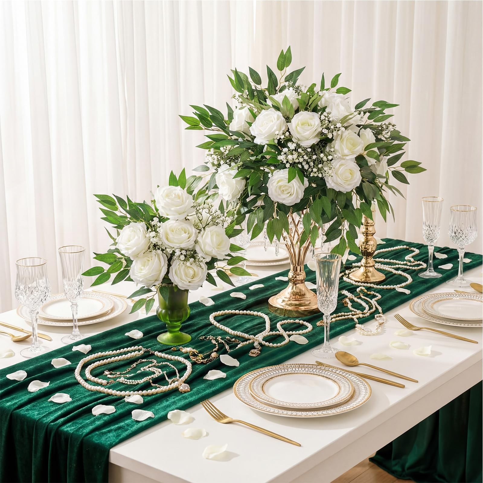 40 Pcs Italian Ruscus Greenery Stems Bulk 21.6” Artificial Faux Silk Greener…