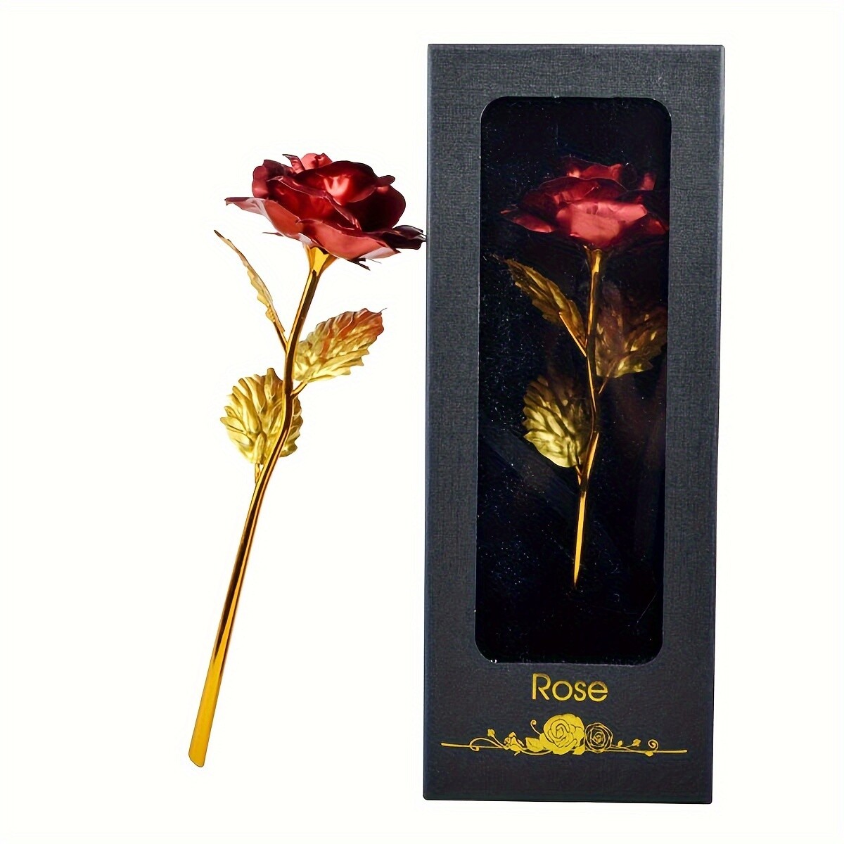 Mother’s Day Artificial Gold Foil Roses Dipped in Gold Valentine’s Day Gift