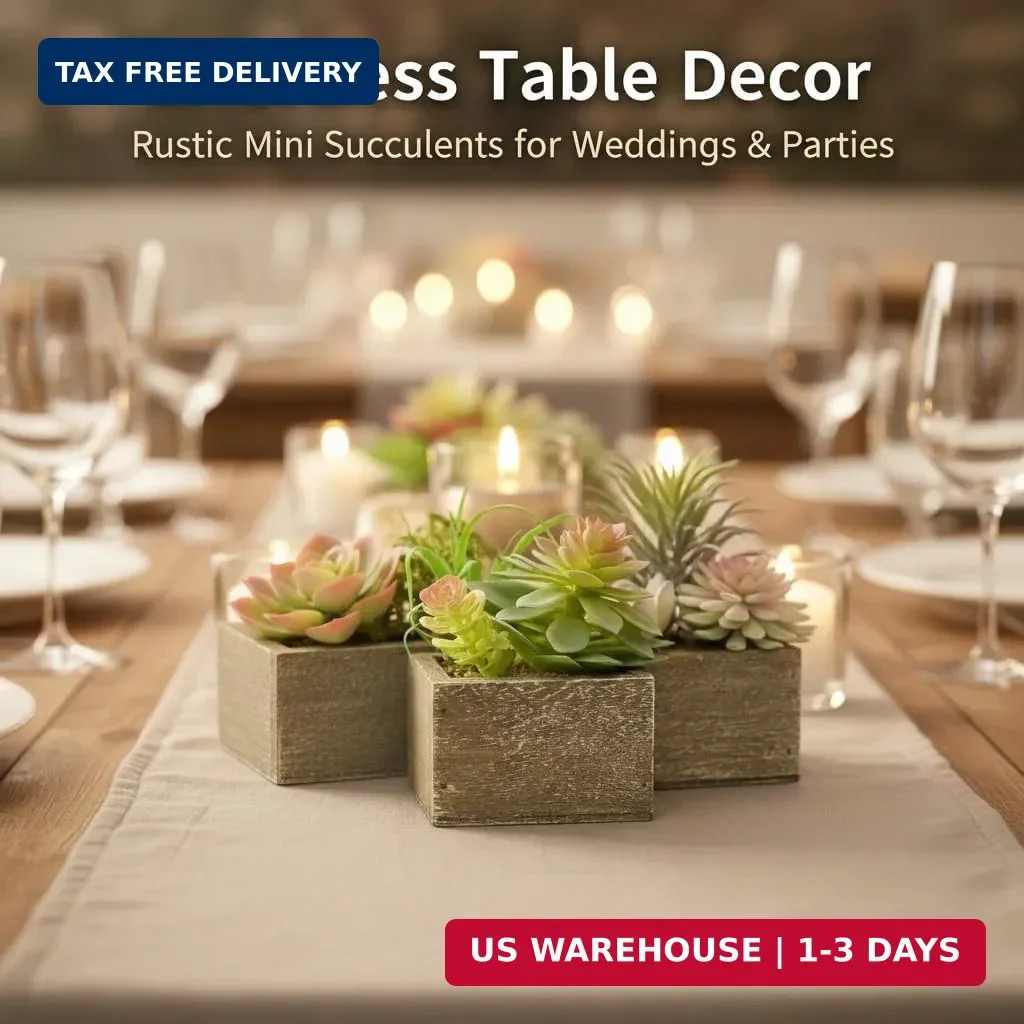 Succulent Plants Artificial for Home Bathroom Decor Fake Plants 3 Pack | Fake Su
