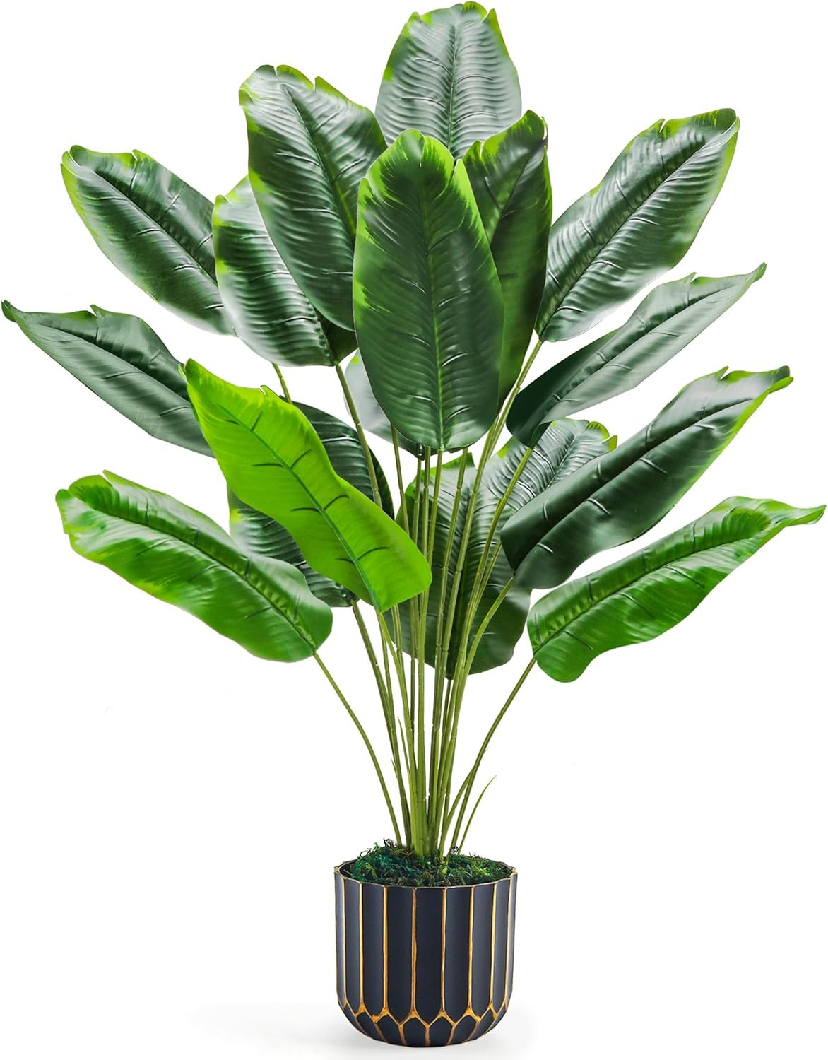 28″ Bird of Paradise Artificial Tropical Fake Medium Potted Plants Banana Tree F