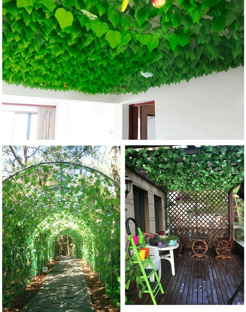 5pc Artificial ivy green silk hanging vine leaf plant vine leave home wall decor