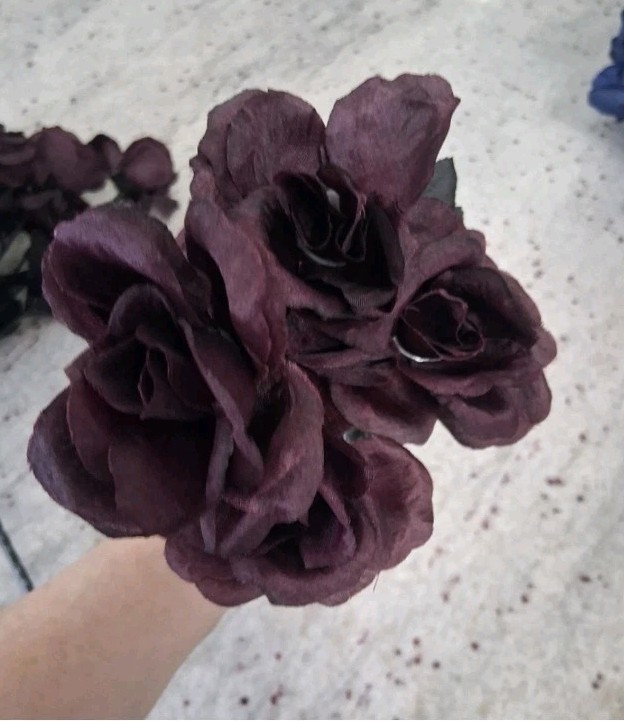 NIP Bundle Of 12 Red, Blue & Purple Faux Rose Bouquets!