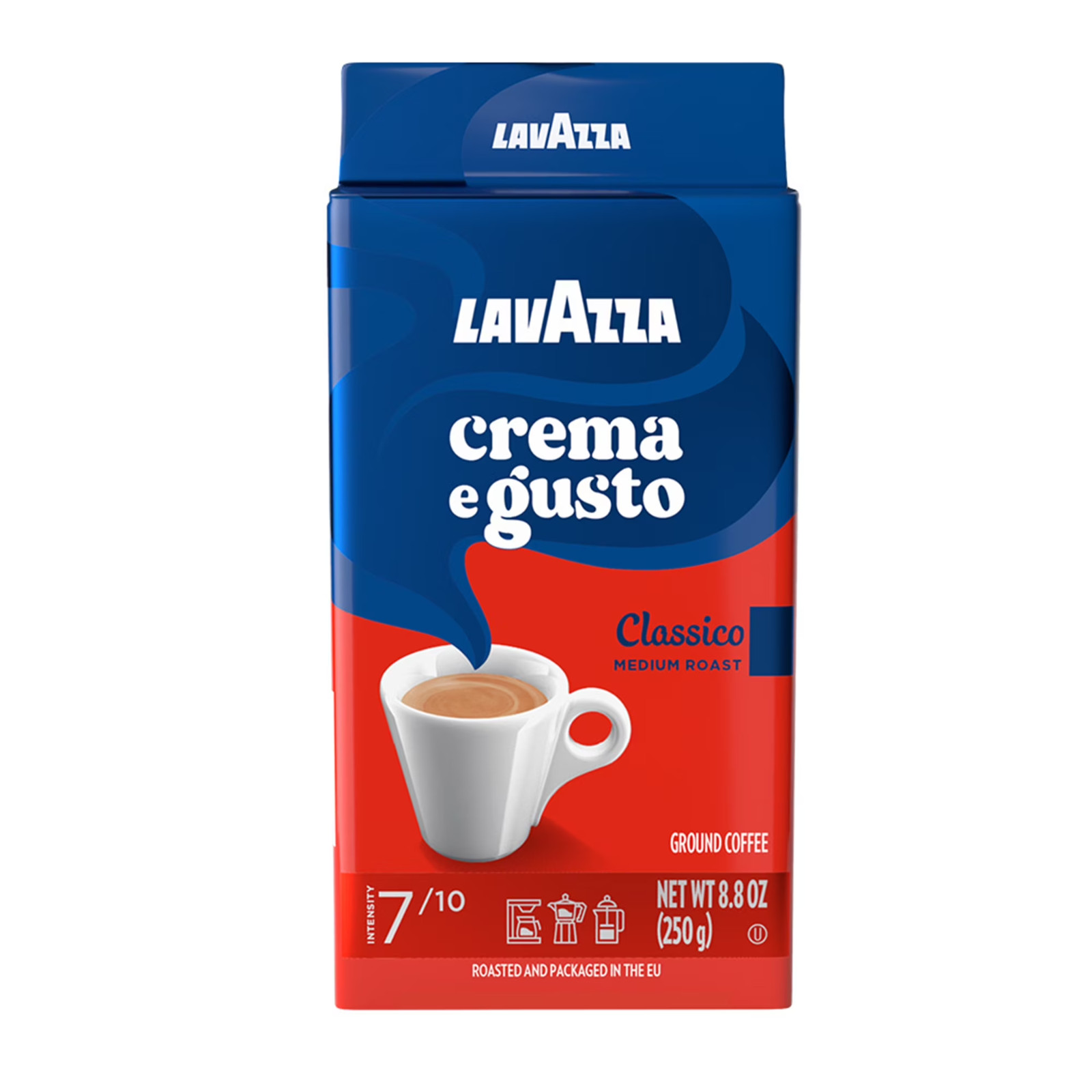 (2 PACK) Lavazza Crema e Gusto Ground Coffee, Medium Roast, Arabica and Robusta.