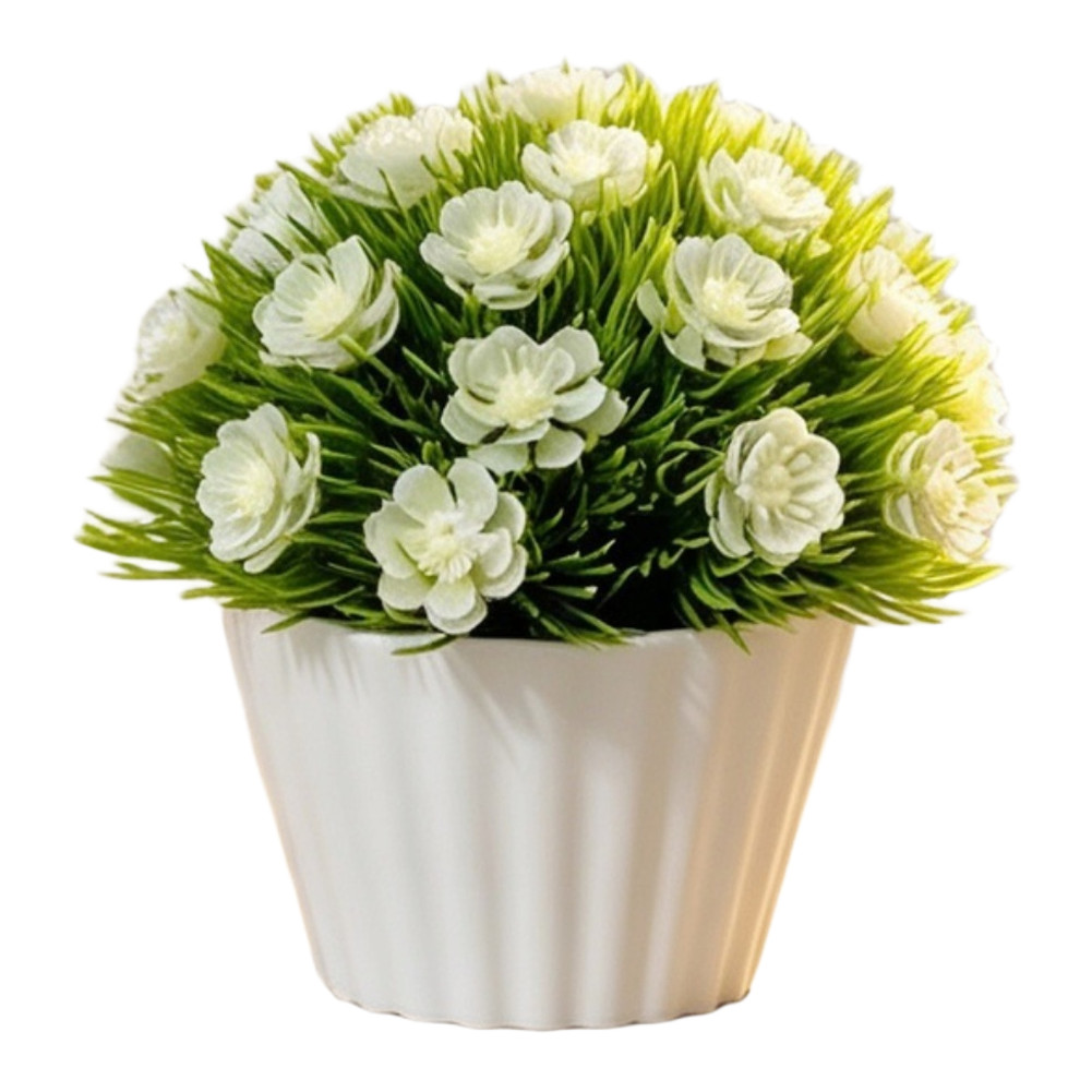 12 cm Tall Artificial Phalaenopsis Orchid in Round Pot for Indoor Decor