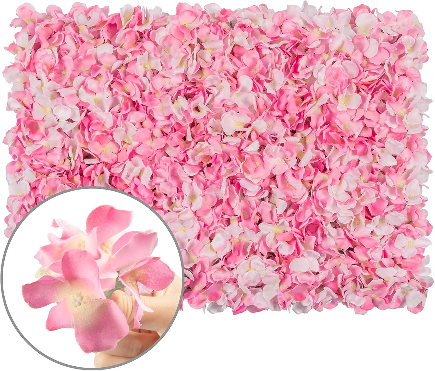Flower Wall Panel Set, U’Artliens Artificial Wall Flower Backdrop 24X16 Inch 3D