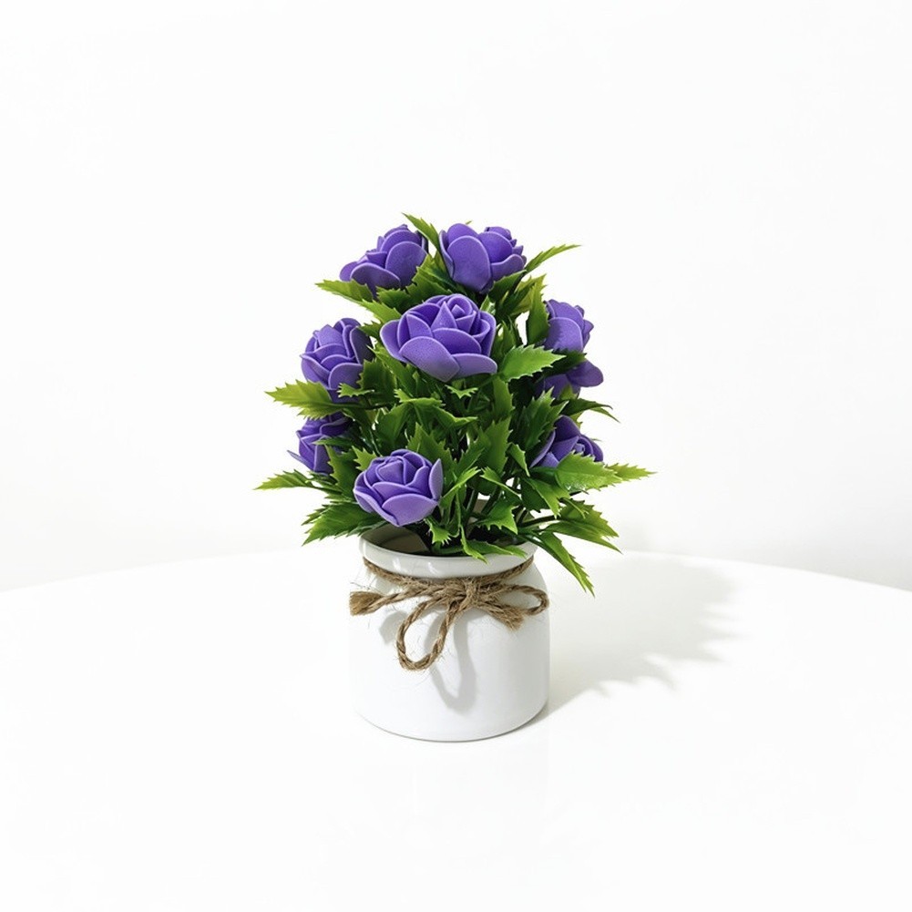 7 Color Option Foam Plant in White Pot 7.5in Height for Year Round Decor