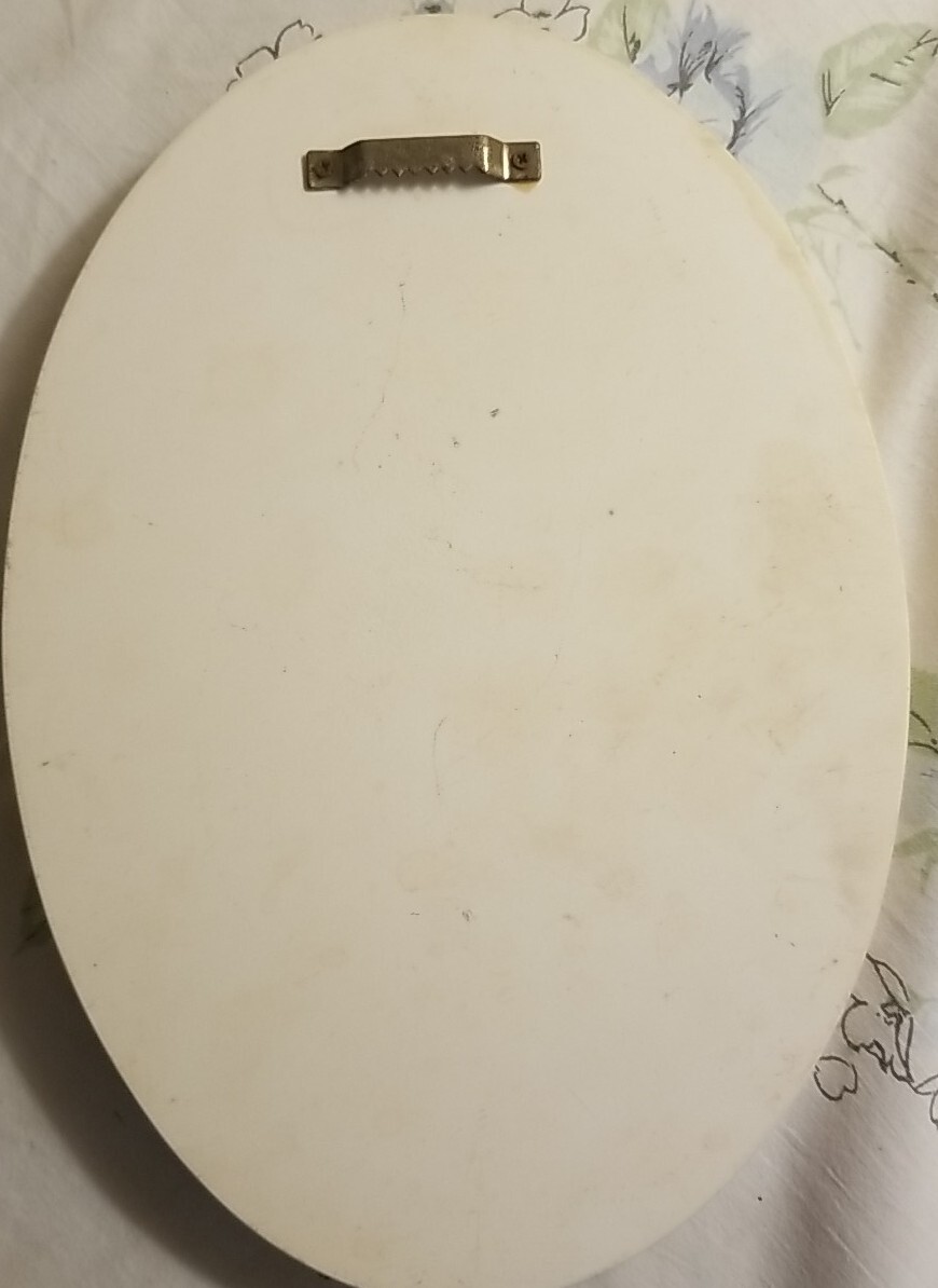2 VTG Oval Soapstone Raised Floral Wall Plaques-Tulipa Diana,Hycinthus Orientals