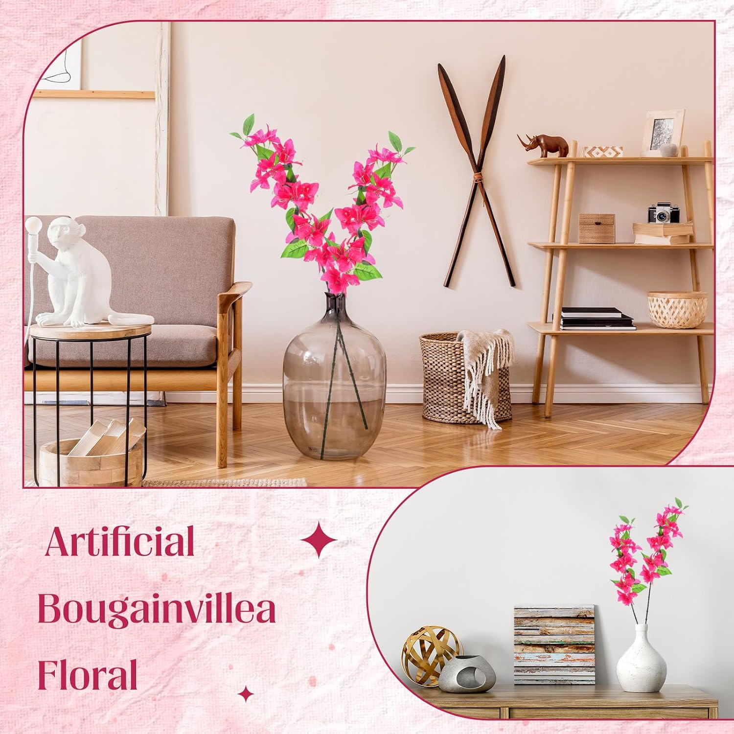 30 Pcs Faux Bougainvillea Silk Flowers for Indoor/Outdoor Wedding Decor