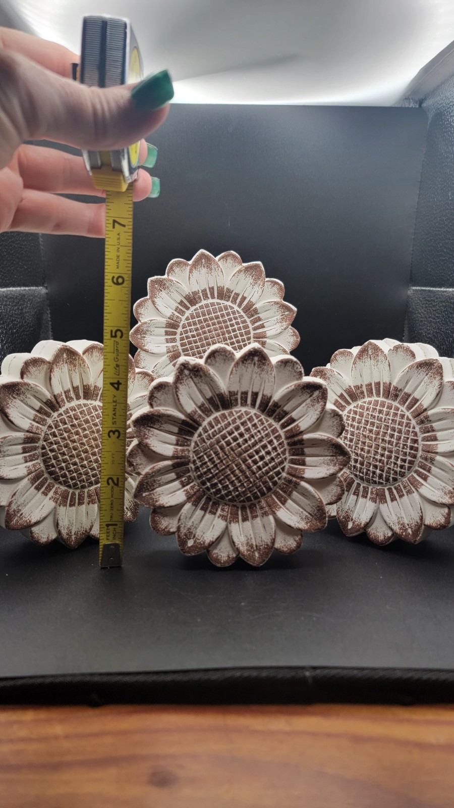 Sunflower Decor Set of 4 Rustic Farmhouse Floral Plaques Shelf Sitters DIY Craft