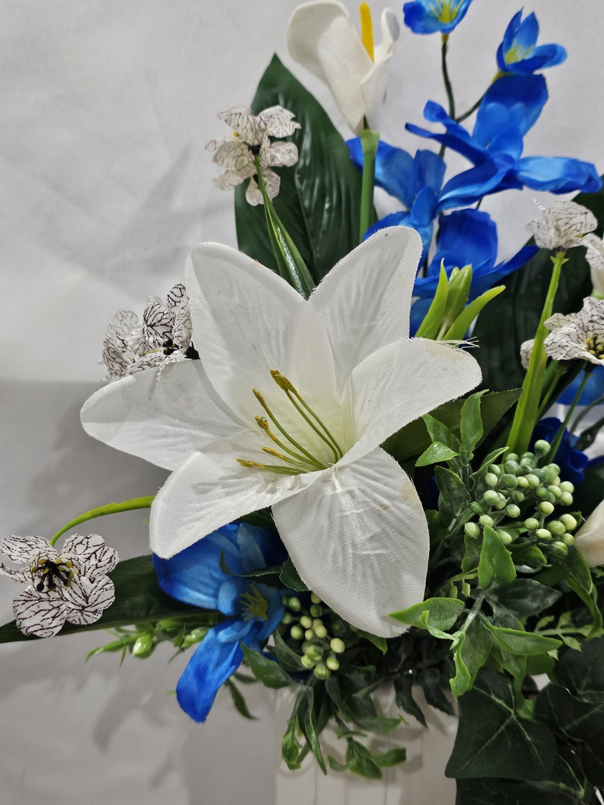 Blue floral accents Easter & Calla Lilies fpr Artificial Flower Arrangement