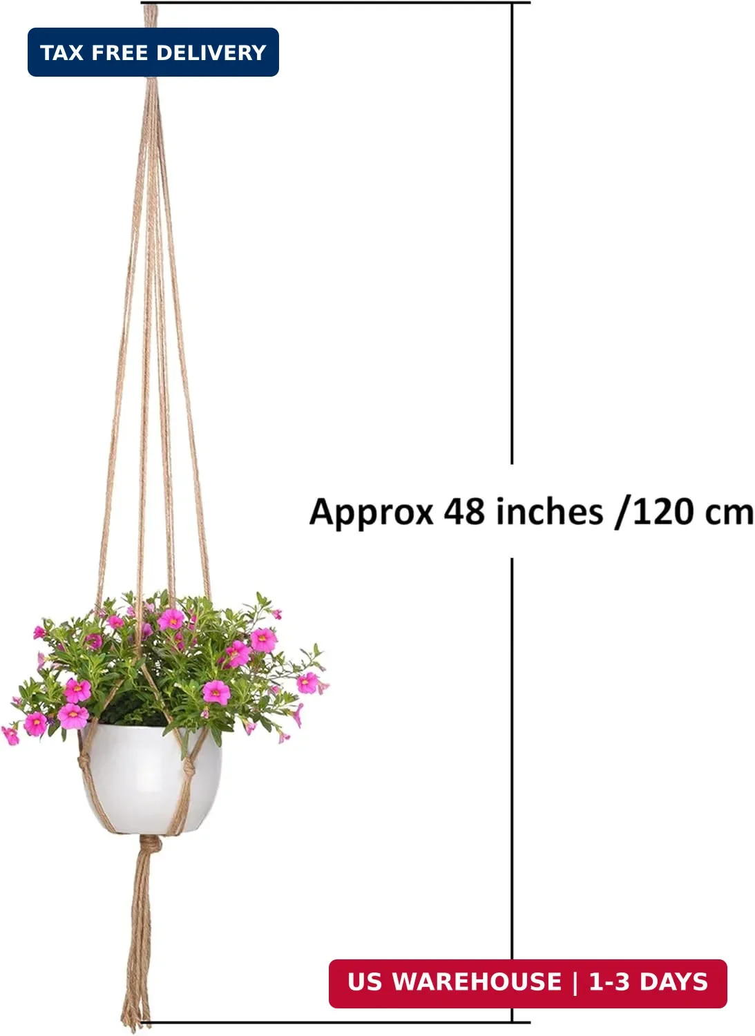 EBOOT 2 Pack 48 Inch Large Macrame Plant Hanger Rope to Hang Flower Pot Plant Ho
