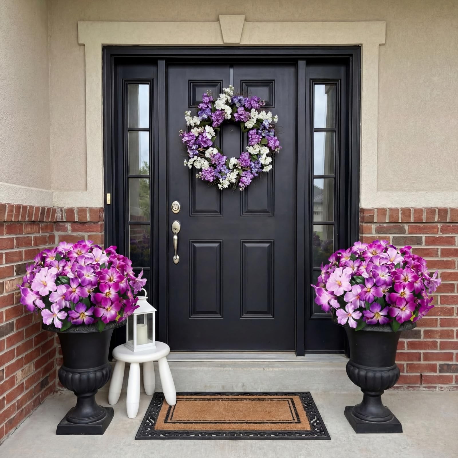 66 Heads Artificial Flowers for Outdoors Decoration, UV Resistant Silk Faux A…