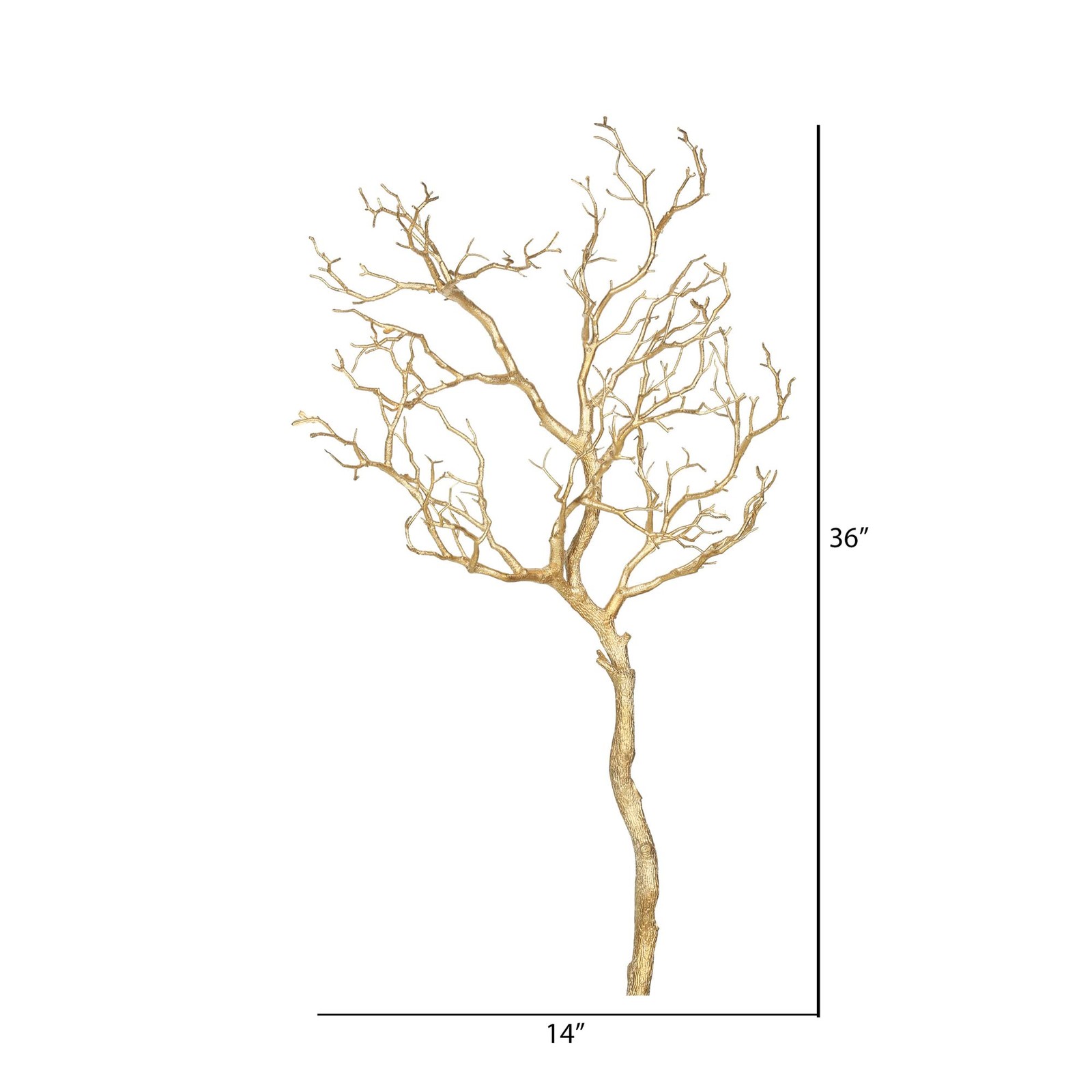 Vickerman 14″ Contemporary Fabric Artificial Manzanita Branch in Gold
