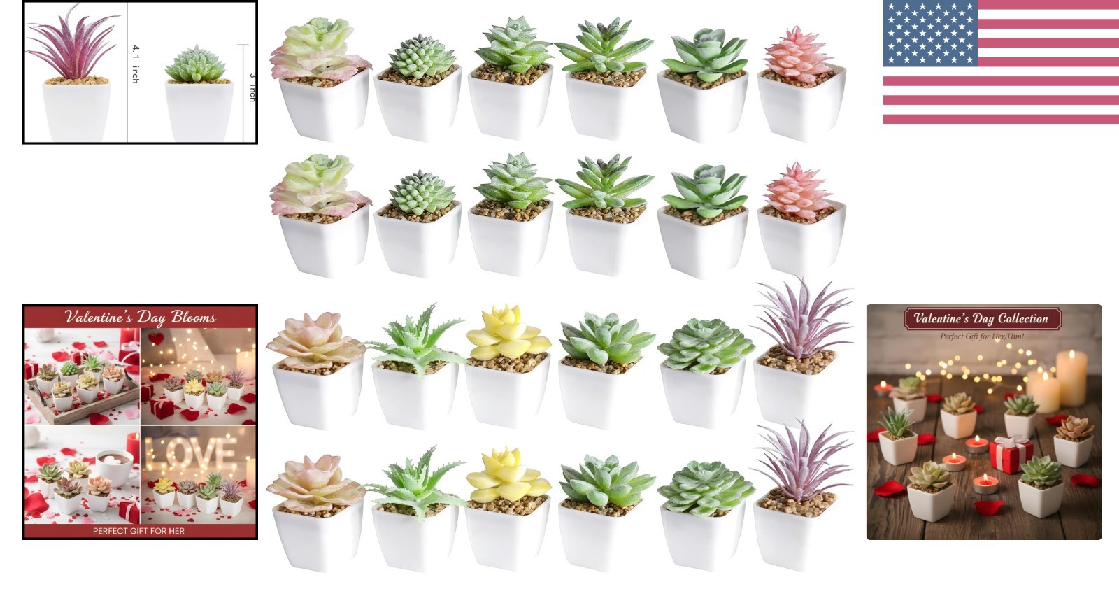 Eco-Friendly 24 Mini Artificial Succulents – Perfect for Home and Office