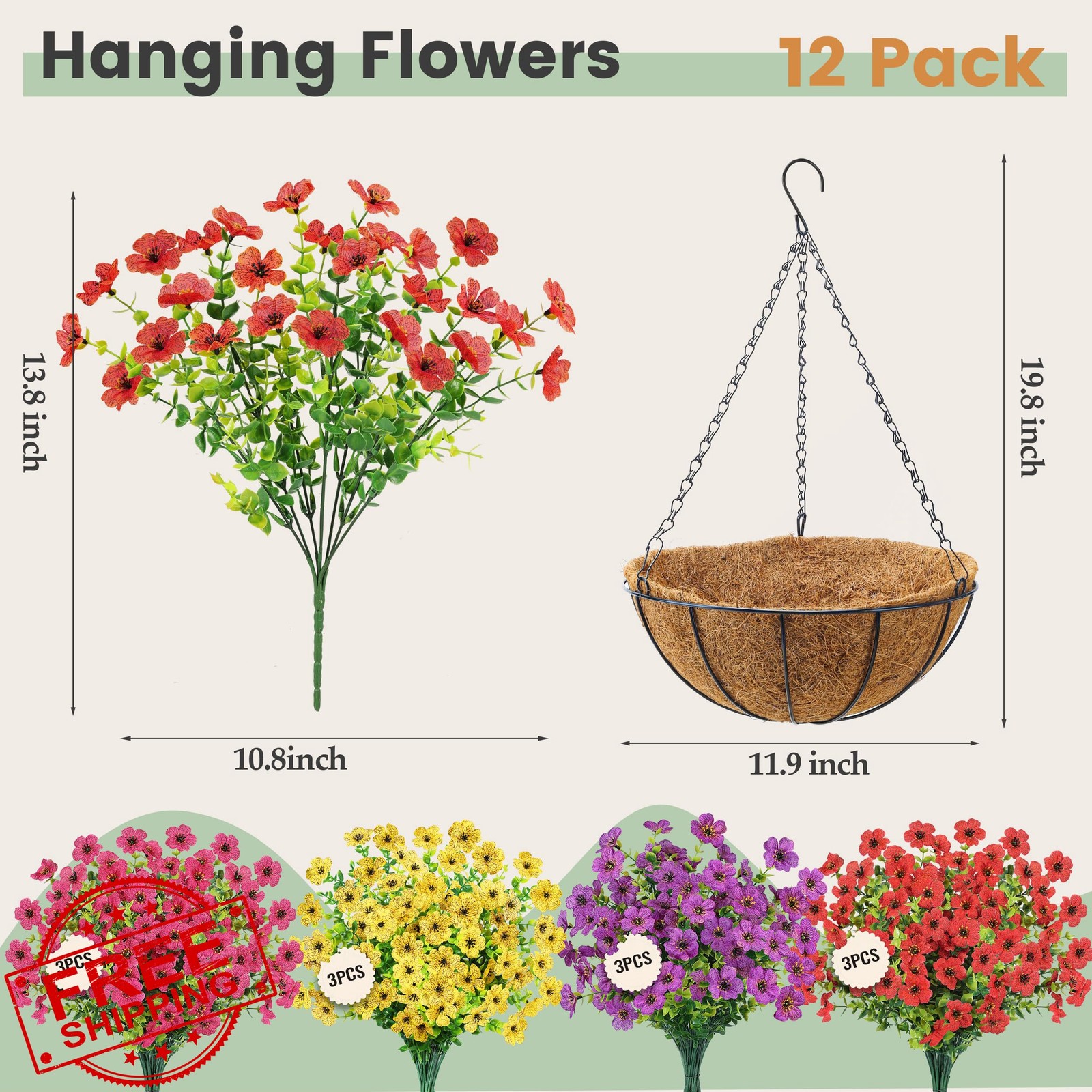 Der Rose 1pc Multi-color Hanging Flowers
