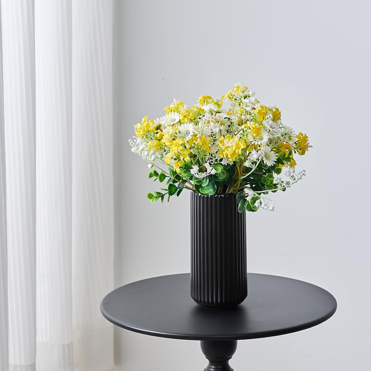 7 Pcs Wildflowers Artificial Flowers Daisies Yellow and White and Faux Wildflow