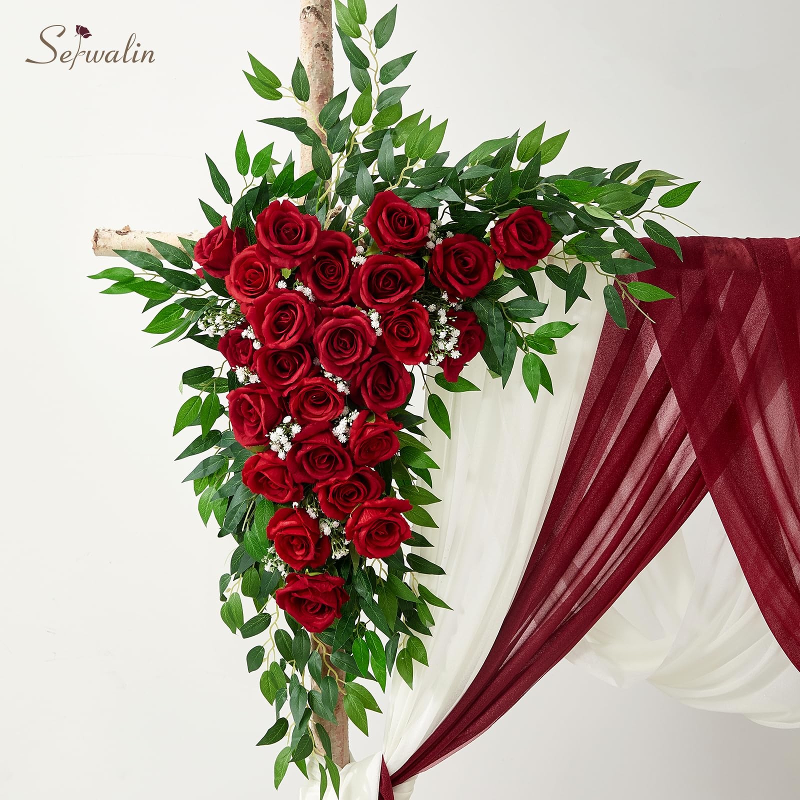Serwalin 30Pcs Italian Ruscus Greenery Stems Artificial Greenery Leaves, 21.6…