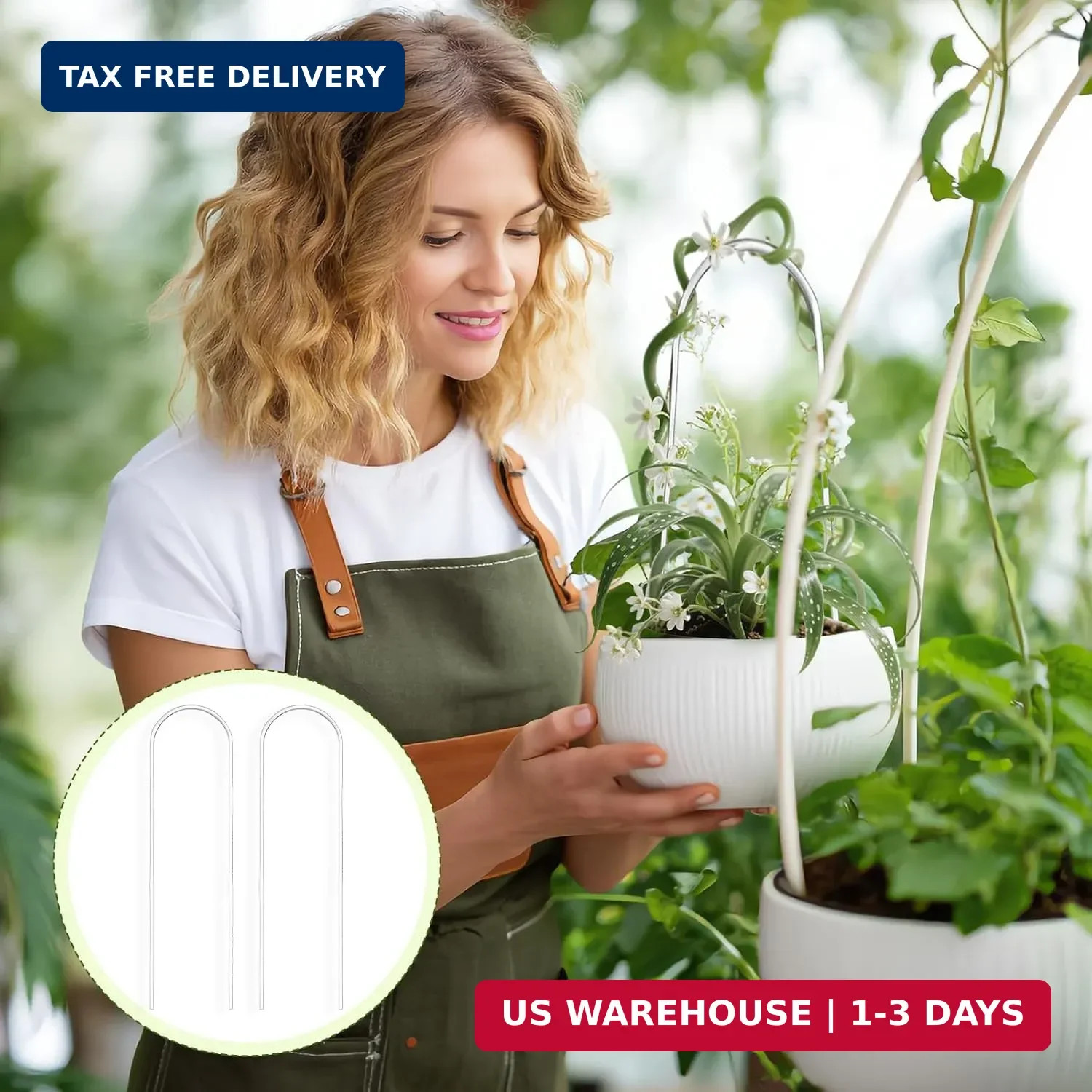 2 Pack Thickened U-Shaped Acrylic Trellis for Indoor Plants, Small Clear Plant T