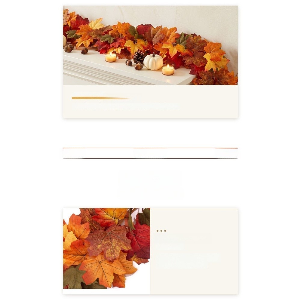 Silk Fabric Maple Leaf Vine with Detailed Veins for Autumn Interior Design