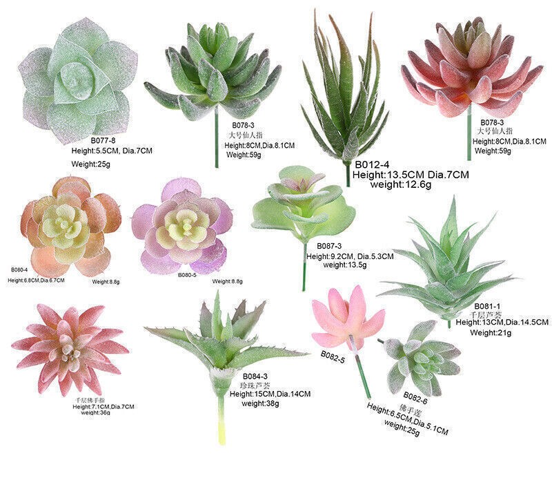 12pc Mixed Artificial Succulents Plant Fake Plants Garden Home Office Decoration