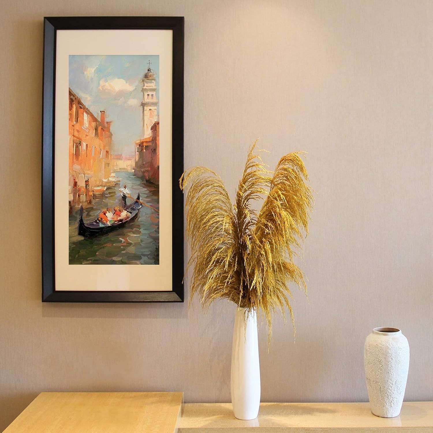 Golden Pampas Grass Decor Tall,Dried Pampas Grass, Pompas Floral for Vase, El…