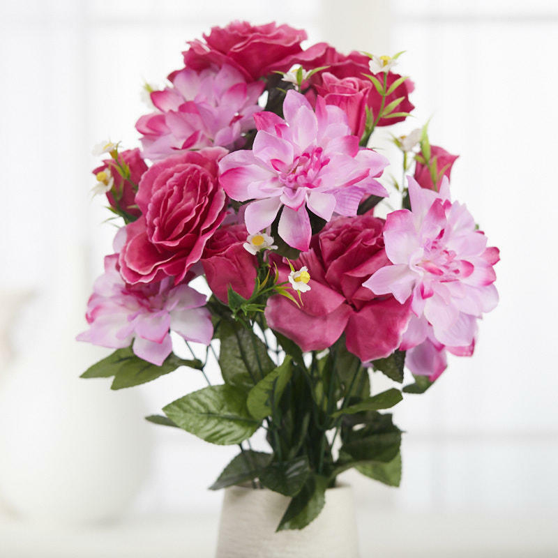 Lilac Artificial Rose and Dahlia Bush