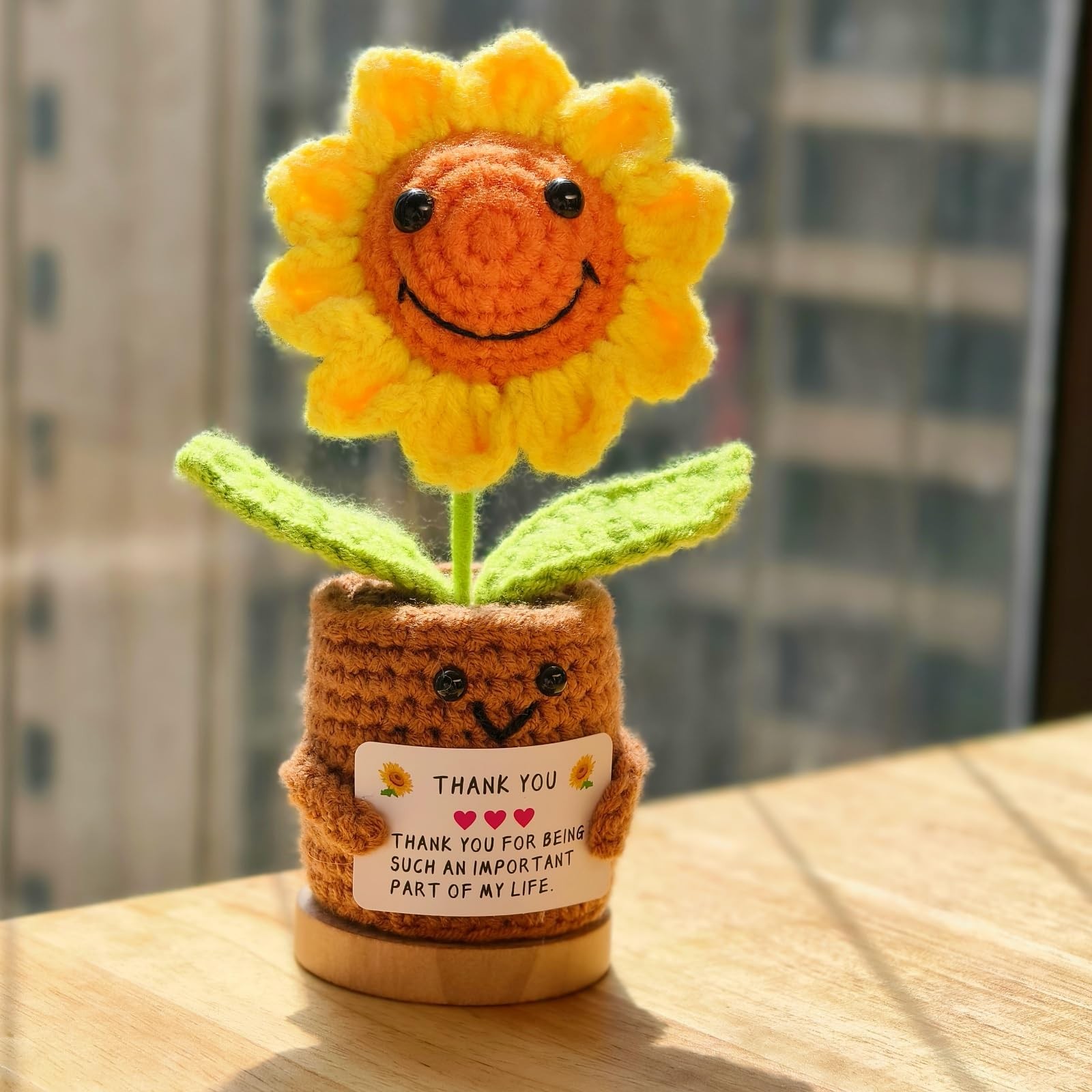 Thank You Gifts for Teacher Women, Crochet Sunflower Gifts Thank You Love