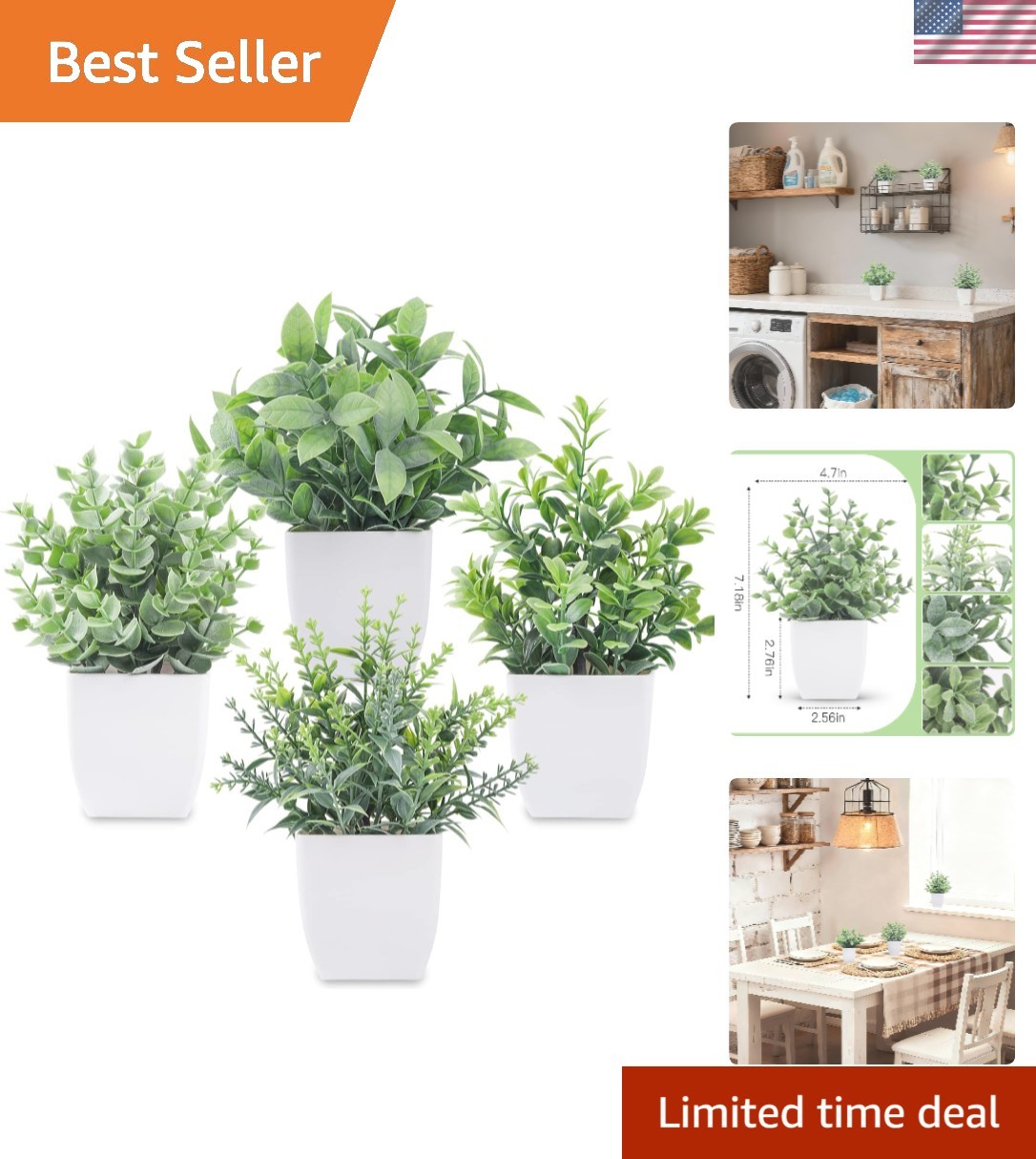 Eco-Friendly Mini Fake Plants Set – Ideal for Home and Office Decoration