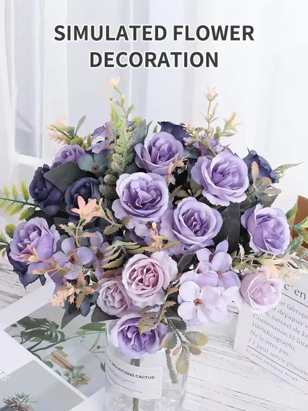 Home Decor Roses Autumn Artificial Flowers Silk Peony Hydrangea Big Bride