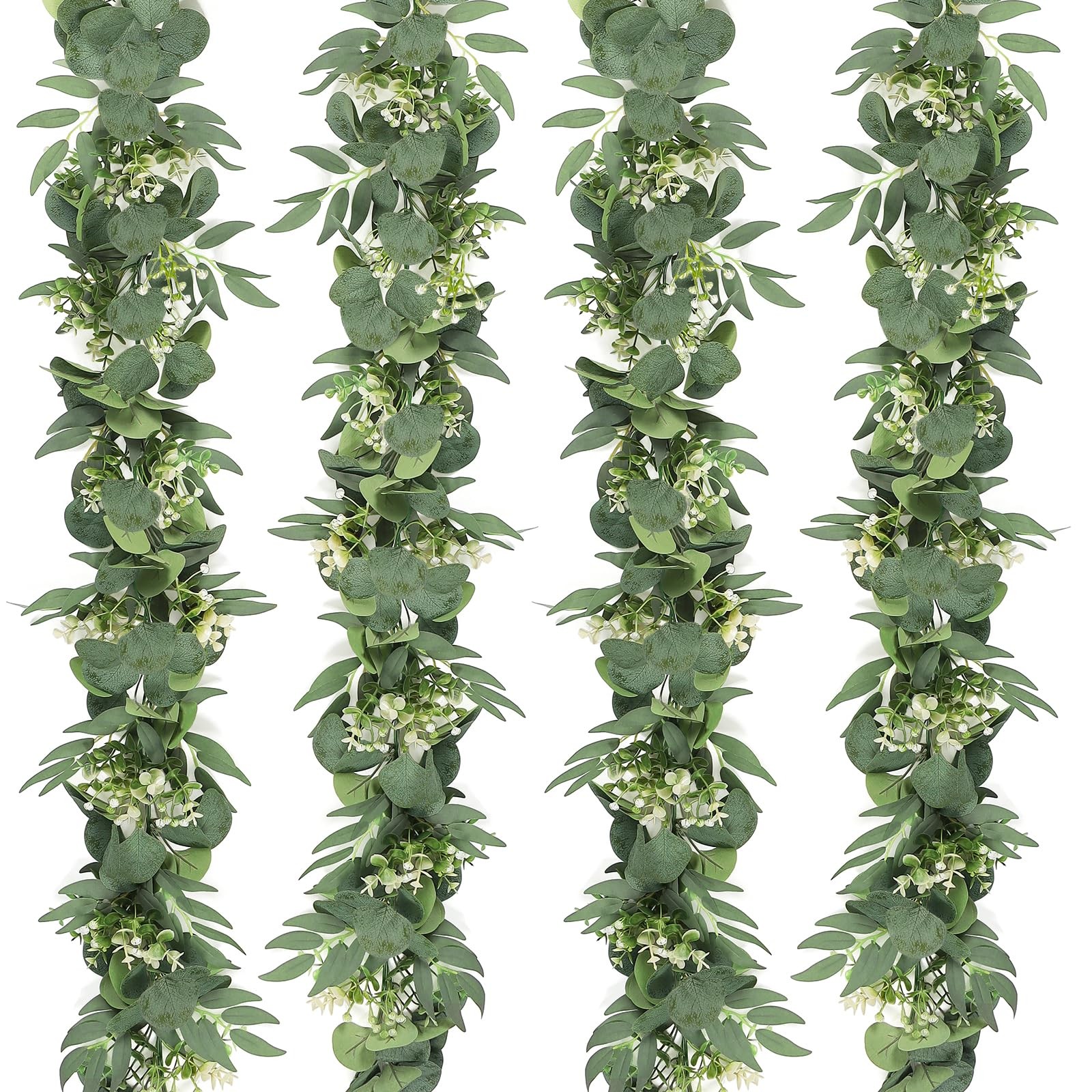 5.9FT Eucalyptus Garland Artificial Vines Fake Greenery Garland with Gypsophi…
