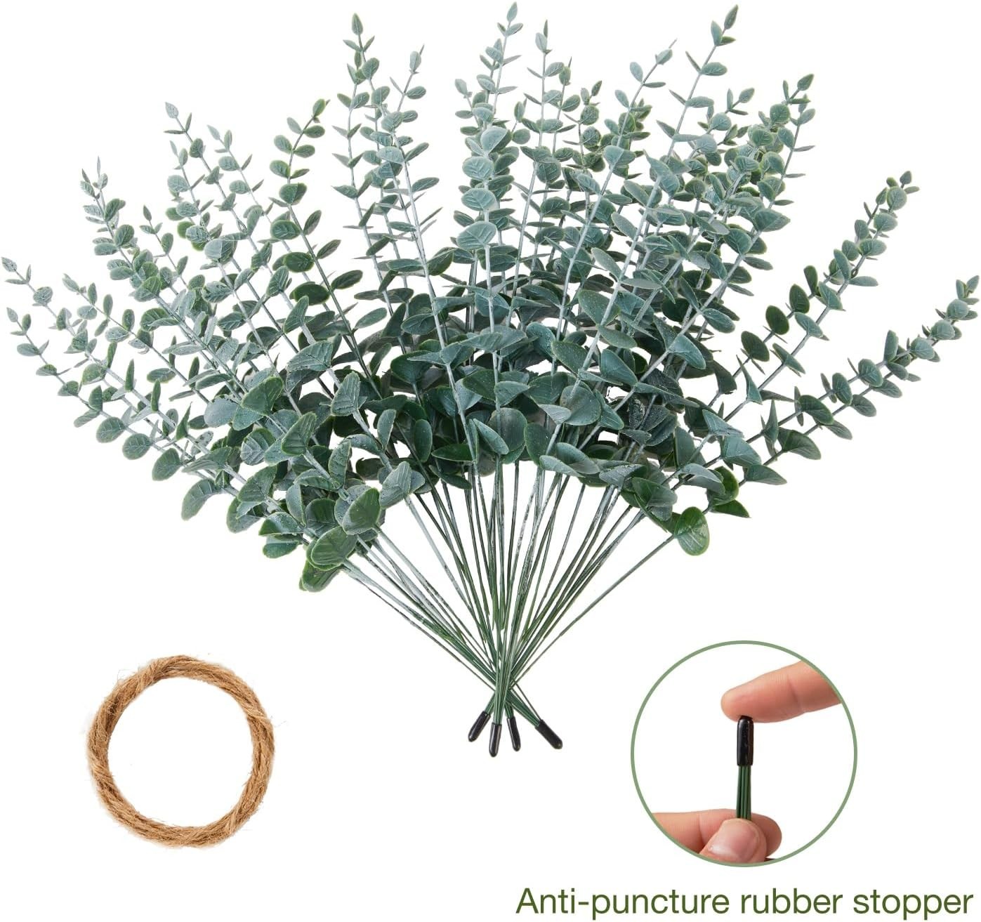 40pcs Eucalyptus Stems Artificial Eucalyptus Leaves Stems,Fake Eucalyptus Plants