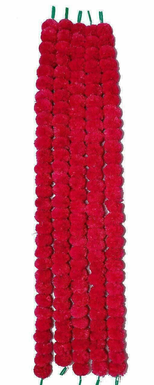 Indian Handmade Artificial Marigold Flower Garland Home Wedding Party Decoration