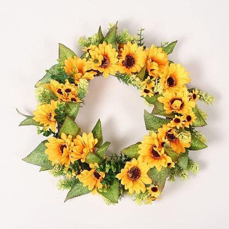 2 Pcs Artificial Sunflower Garland,Sunflower Vine with Leaves,Hanging Garland wi