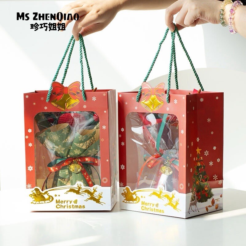 Christmas Knit Flower Gift Set,Perfect Christmas Flower Gift