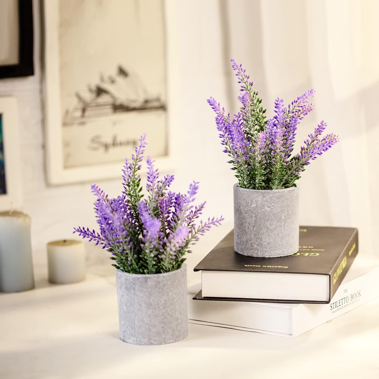 Artificial Lavender Plant in Pots – Faux Lavender Flowers Decor – Fake Flowers P