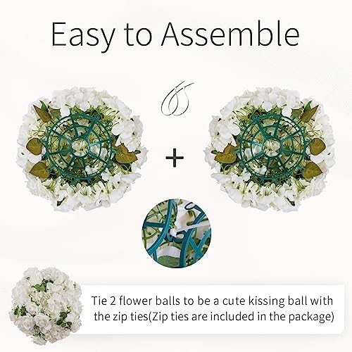 Flowers Balls for Centerpieces: 10 PCS 14.2″ Diam 14.2″ Diam – 10 PCS White