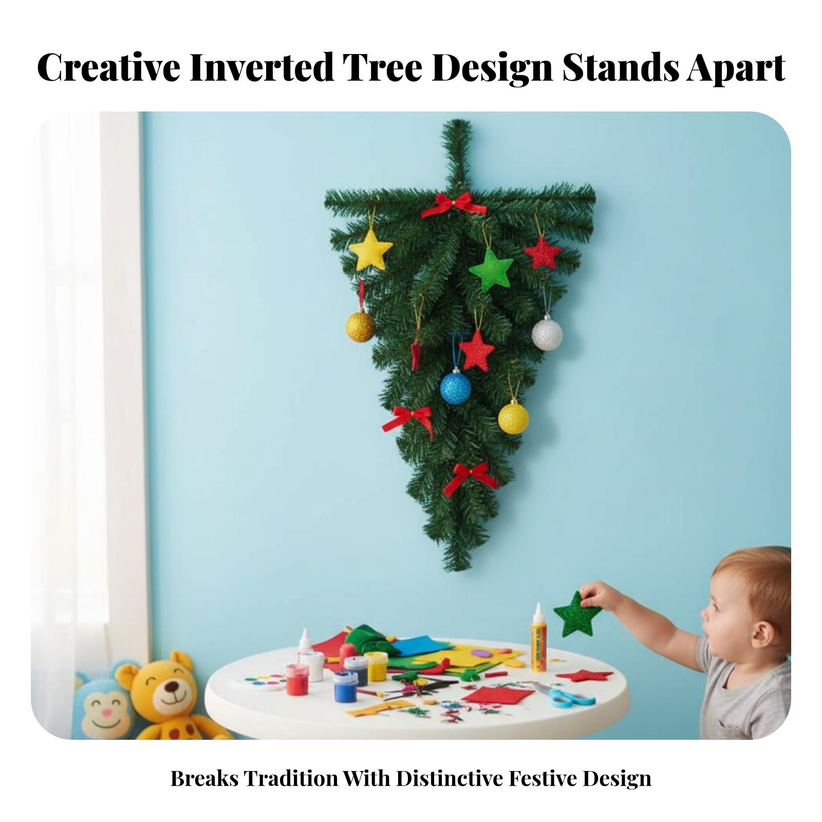 Winter Christmas Teardrop Swag Wall Hanging for Backdrop