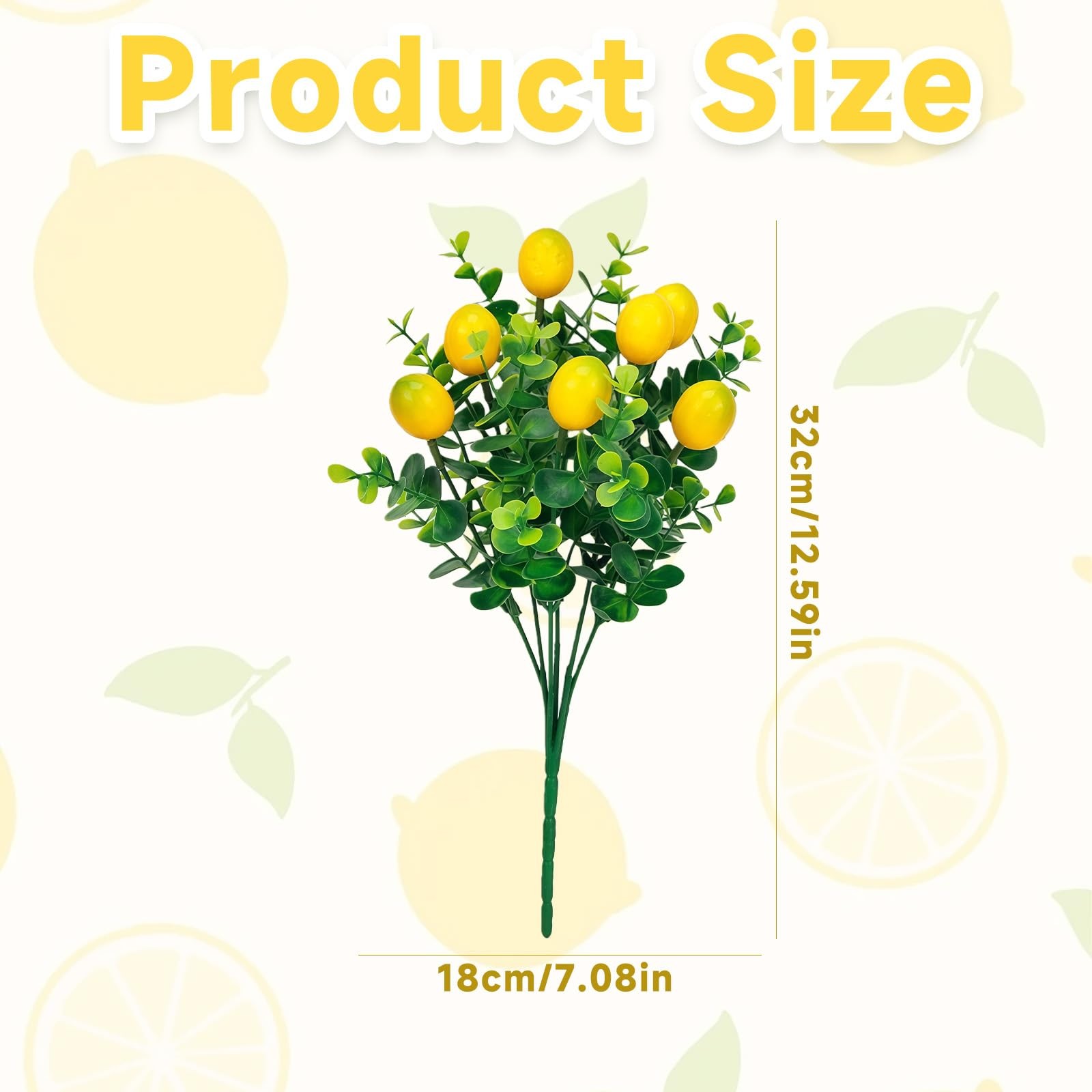 Qiknird 6 Pcs Artificial Lemon Branches Artificial Fruit Lemon Tree Greenery