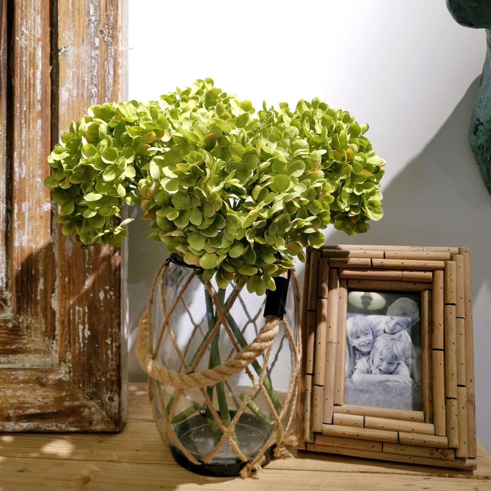 Hortensias artificiales de tacto real de 50 cm con tallo largo Arreglos florales