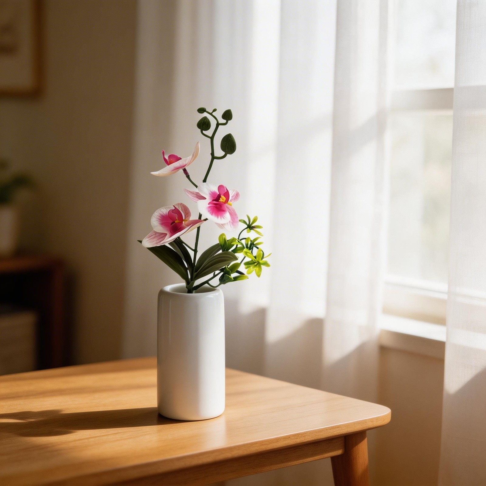 Artificial Phalaenopsis Orchid 25cm Realistic Faux Flower Bouquet for Decor