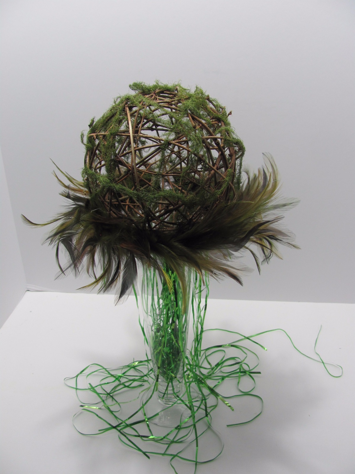 Hand Made, 2 pcs in pack 5″ Feather Ring for arrangement or Bouquet – Sea Foam