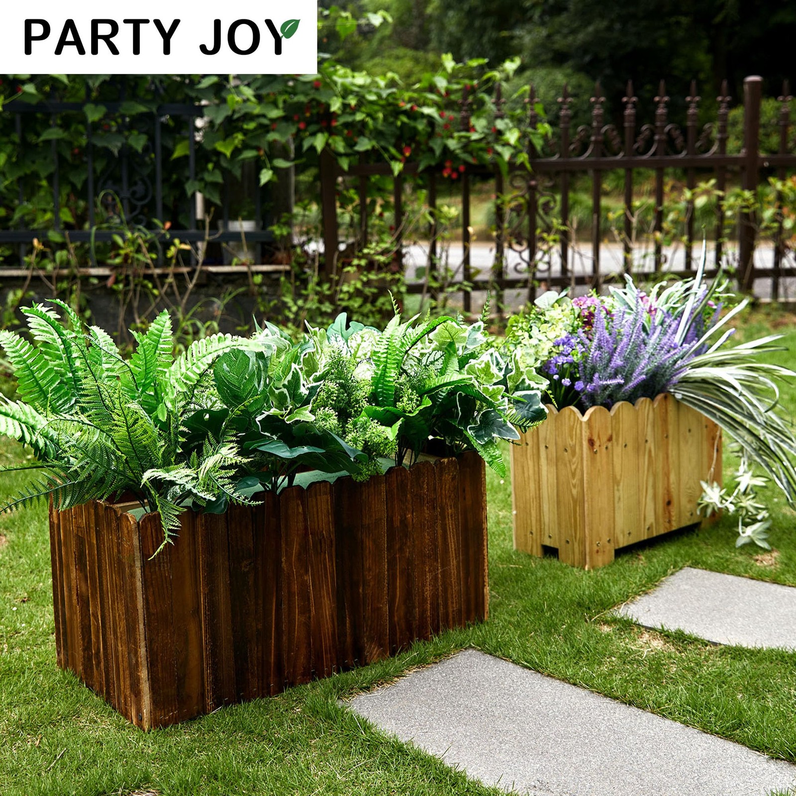 Best PARTY JOY 14 Bunches Fake Plants Outdoor, Bushes UV Resistant Artificial