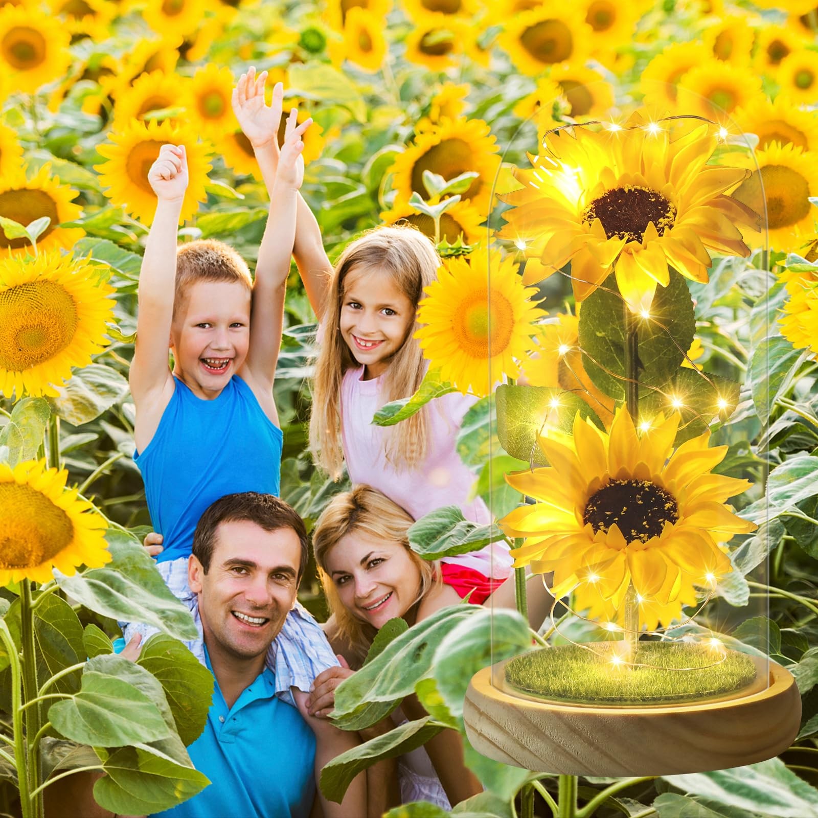 Valentines Day Gifts Sunflower Gifts for Women Mom Grandma, Enchanted LED Sun…