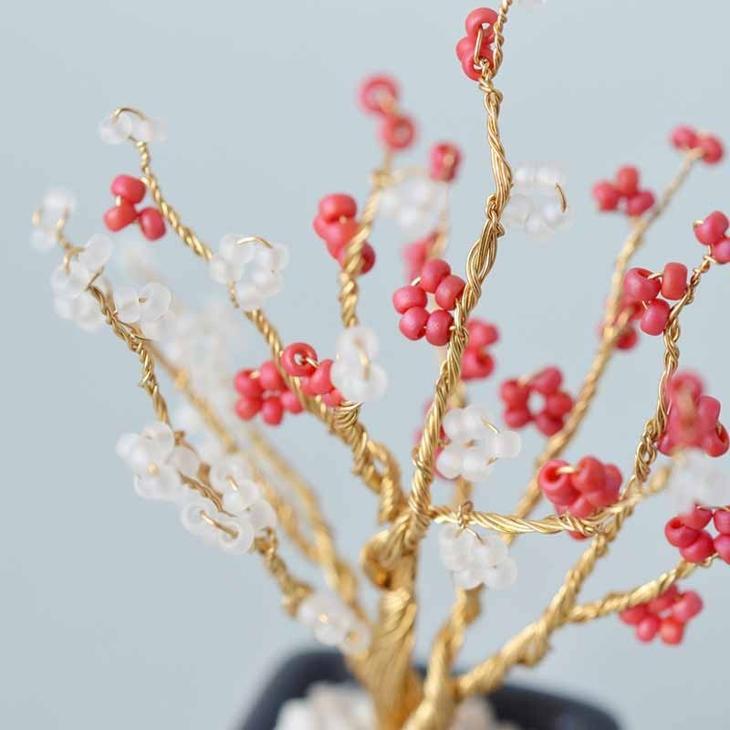 Zen Bonsai PLUM Wire Art Kit Japanese DIY Beaded Tree Home Decor Gift NEW JAPAN
