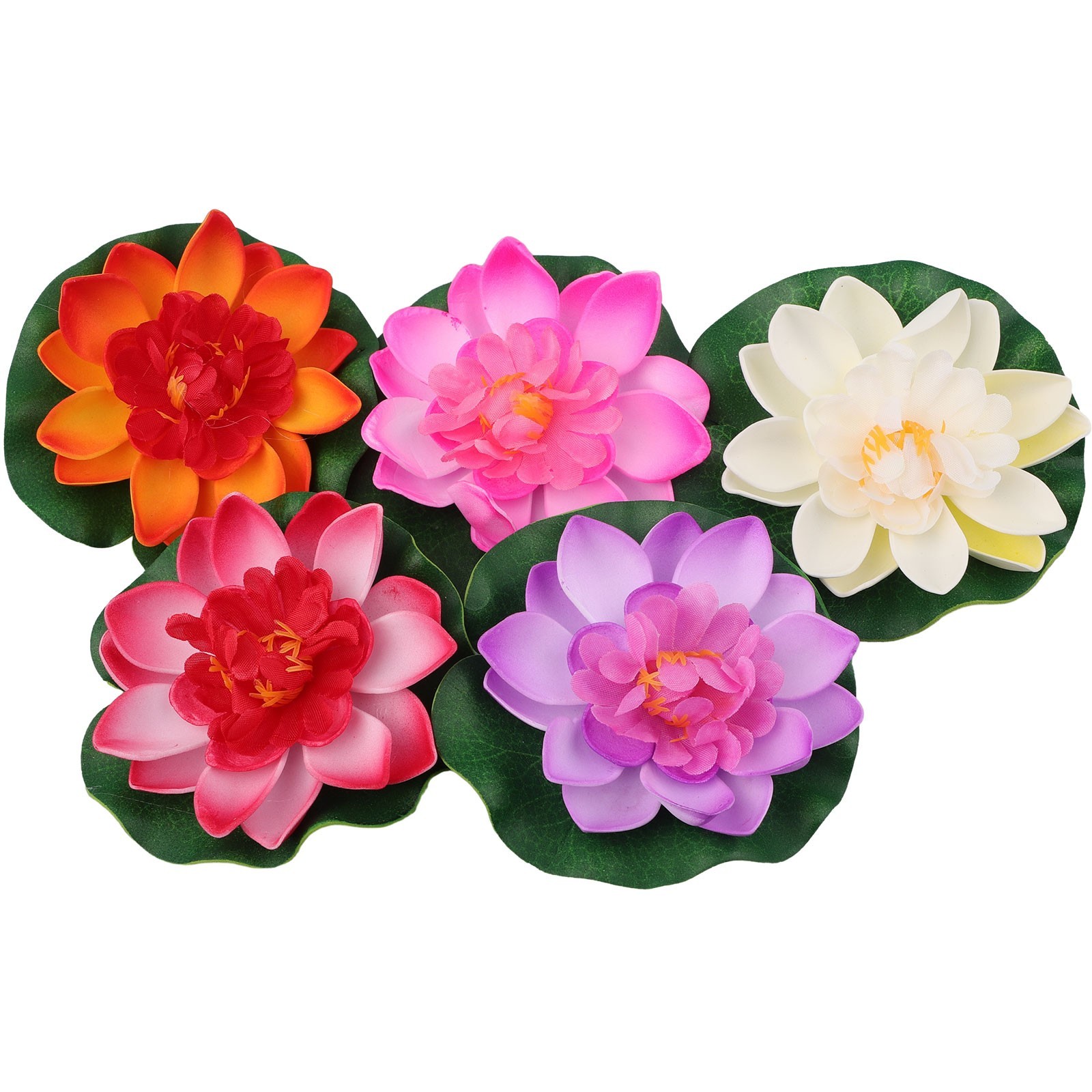 Fashion Hot Flower Pond Set 5pcs Aquarium Water Artificial Decor Lotus