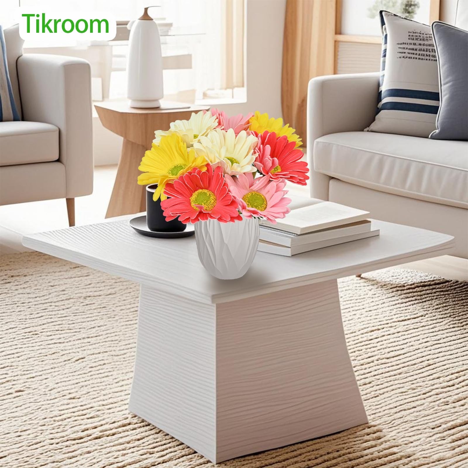 8 Pcs Artificial Gerbera Daisy Flowers Multiclor PU Artificial Fake Daisies R…
