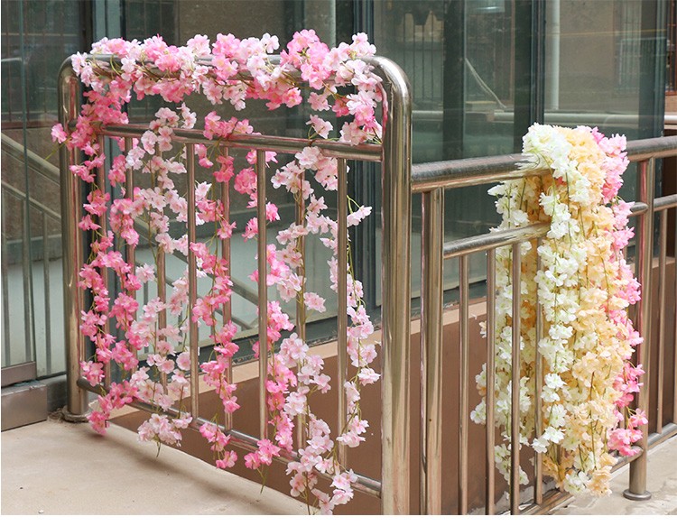 1PCS Artificial Flowers Wisteria Hanging Vine Ratta String Wedding Decor