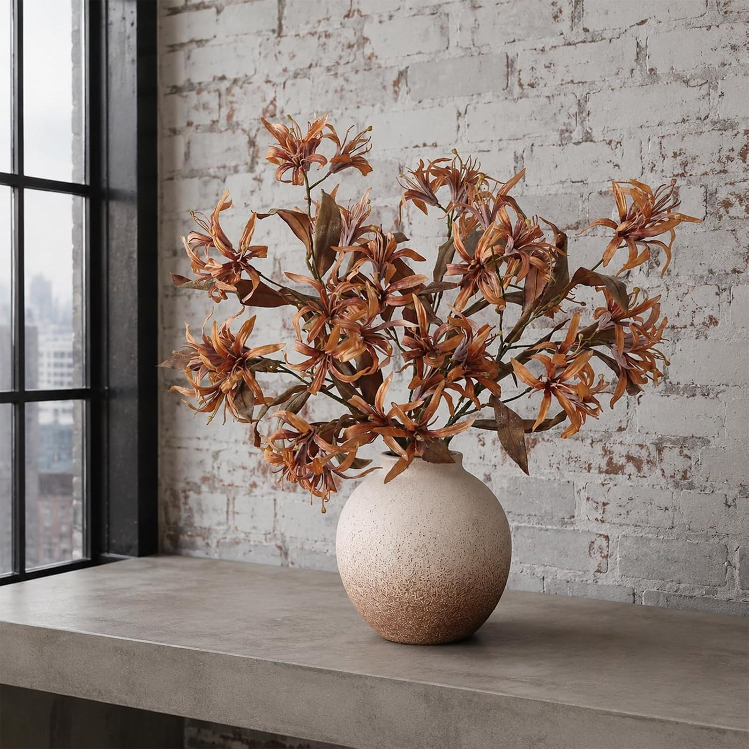 8 Pcs 33″ Dried Bauhinia Flower Stems – Lifelike Autumn Decor for Home