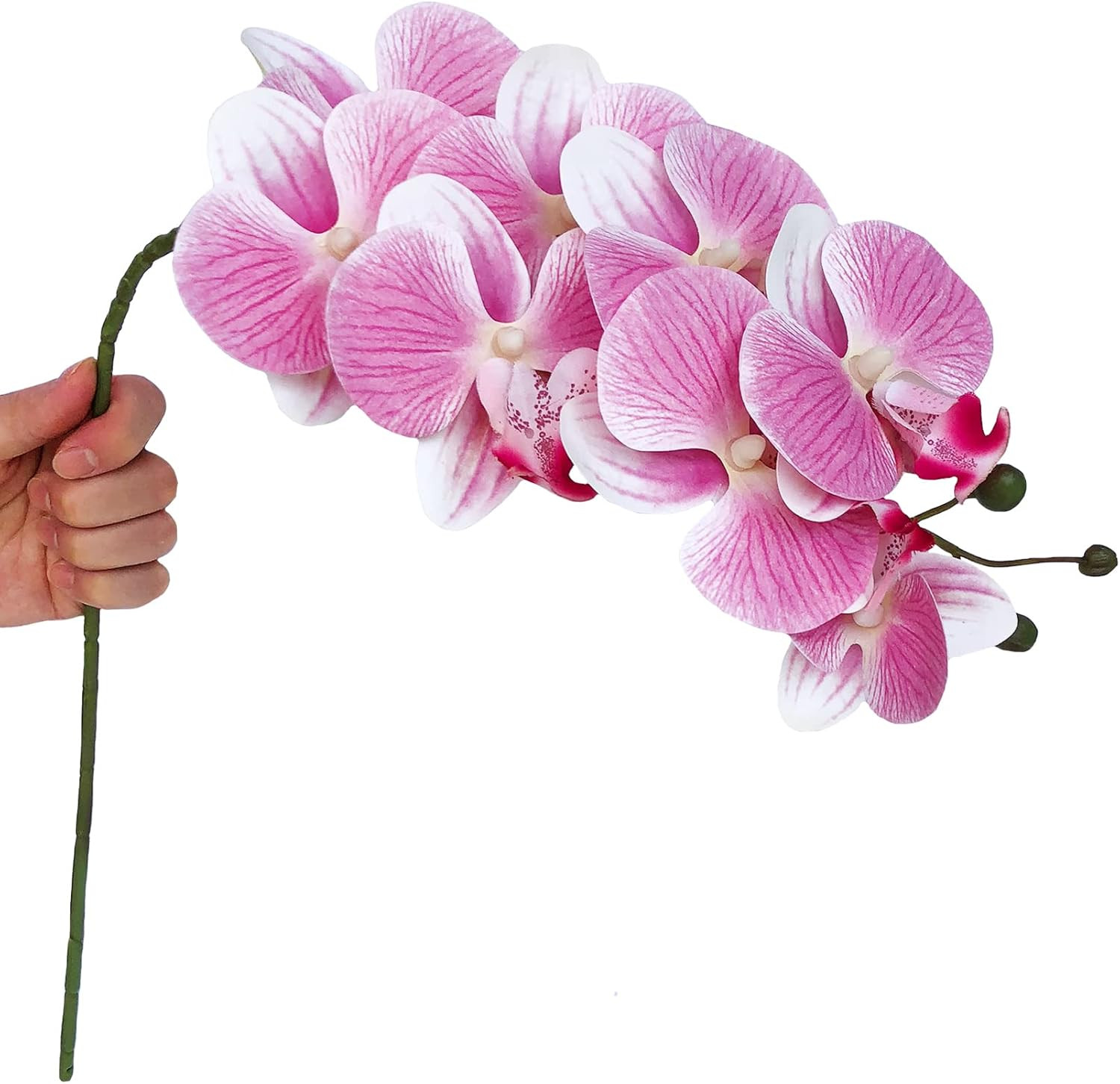 32 Inch Artificial Phalaenopsis Flowers 6 Pcs Artificial Orchid Flowers Stem Pla
